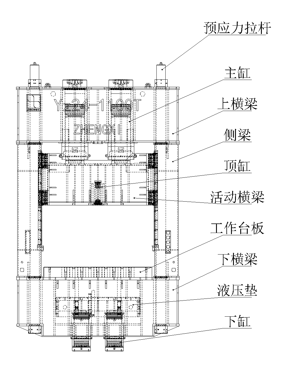 框架液压机结构